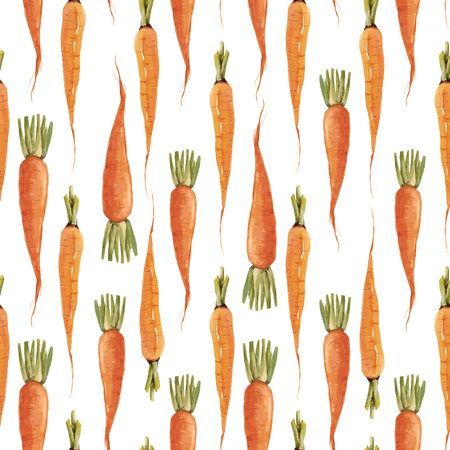 Watercolor carrot vector patternのイラスト素材