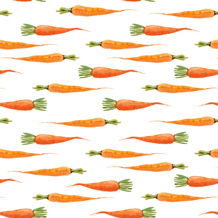 Watercolor carrot vector patternのイラスト素材