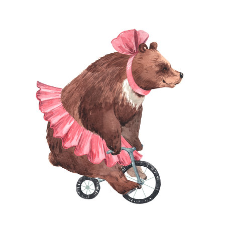 Watercolor circus bearの写真素材