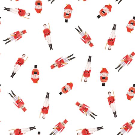 Watercolor christmas nutcracker fairy tale ballet seamless patternの写真素材