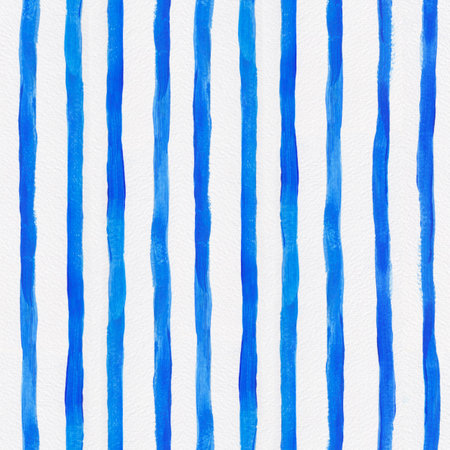 Seamless pattern blue stripes. Watercolor hand drawn background. Stock print design.の写真素材