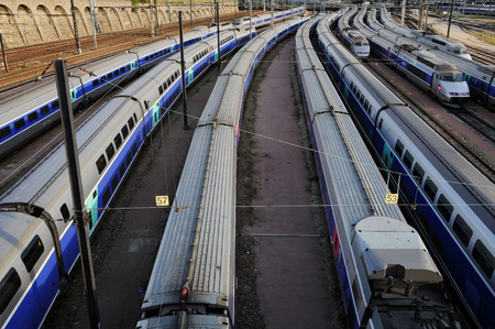 Trains on the railwayのeditorial素材