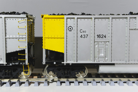 Closeup of train cabinsのeditorial素材