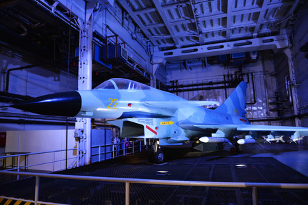 Airplane display in the museumのeditorial素材