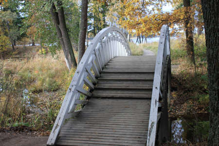 Bridge to the lakeの写真素材