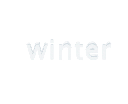 Winter word sign on white background. Lettering New year and Christmas holidays design. 3d...