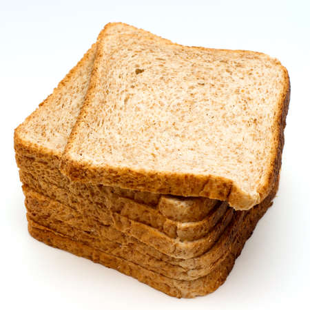 Sliced  bread to toast isolated on white background. Close up. Top view