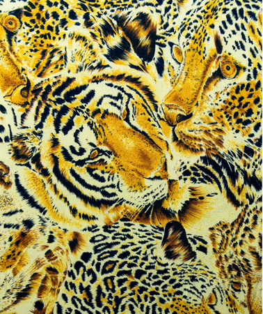 BANGKOK, THAILAND, 28 March 2016, Tiger and leopard and wild Animal pattern. skin backgroundのeditorial素材