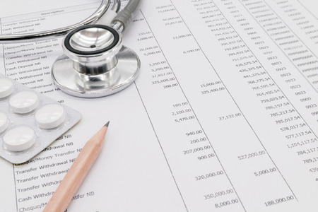 Planning monthly budget, Finance about health conceptの写真素材