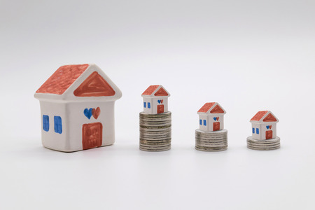 Savings plans for housing on white backgroundの写真素材