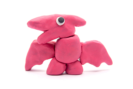 Play dough Pteranodon on white backgroundの写真素材