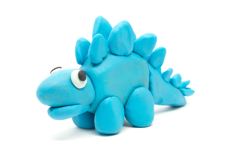 Play dough Stegosaurus on white backgroundの写真素材