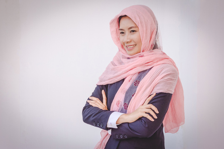 Beautiful modern asian muslim business womanの写真素材
