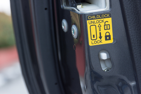 lock button to prevent children from opening doorsの写真素材