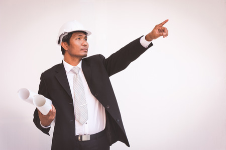 Businessman planning construction projectの写真素材