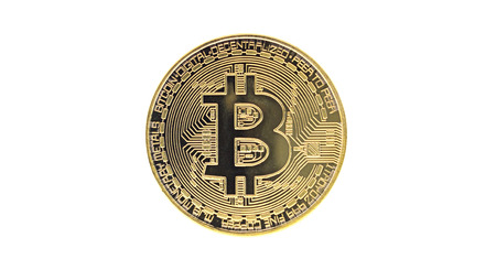 Golden Bitcoin concept photo