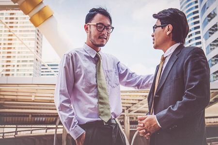 Two friend Business at city. Business teamの写真素材