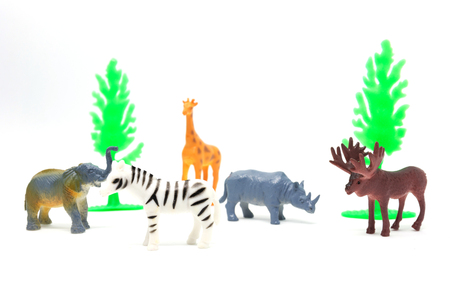 animal african model isolated on white background, animal toys plasticの写真素材