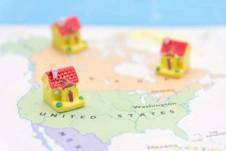 House on a American map. business house conceptの写真素材