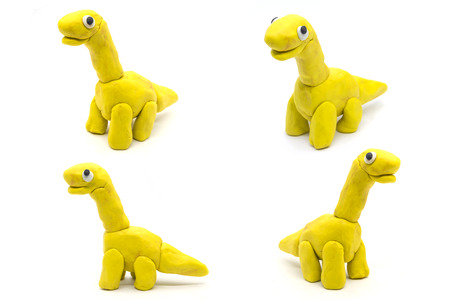 dough Brachiosaurus on white backgroundの写真素材