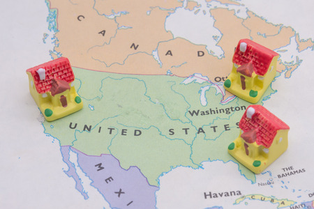 House on a American map. business house conceptの写真素材