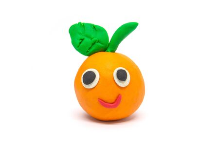 Play dough orange on white backgroundの写真素材