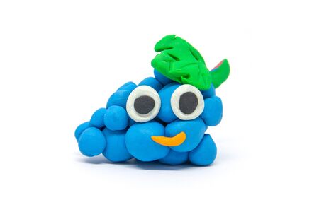 Play dough grape on white backgroundの写真素材