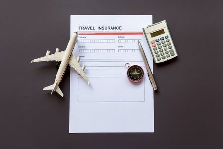 Travel  insurance form with model and policy document 
