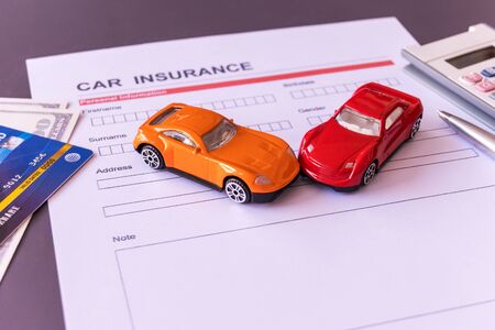 Car insurance form with model and policy document 