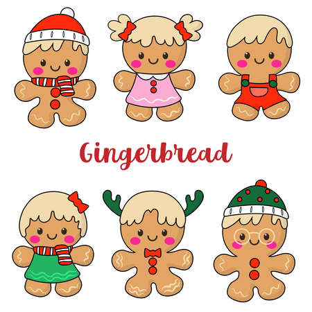 Gingerbread Filled Clipart, Merry Christmasのイラスト素材