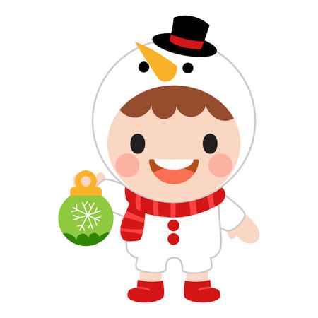 Cute kids wearing Christmas costumes,  Merry christmas clipartのイラスト素材