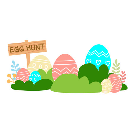 Easter eggs, Welcome spring seasonのイラスト素材
