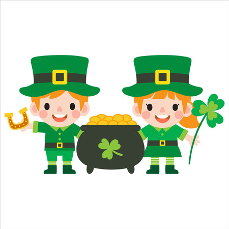 Happy Saint Patrick's Day Clipart, Kid patrickのイラスト素材