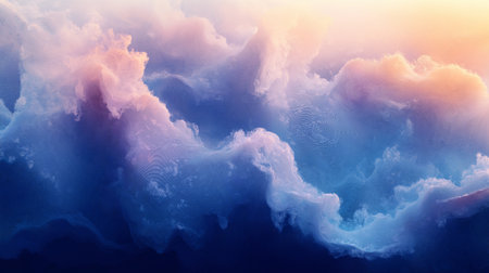 A dreamy, abstract cloudscape with soft pastel colors blending into each other, creating serene and ethereal atmosphere. image captures beauty of nature with sense of tranquilityの素材