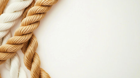 A twisted rope texture background cream beige rope closeup minimal braided cord detail soft natural fiber decoration copy space design abstractの素材