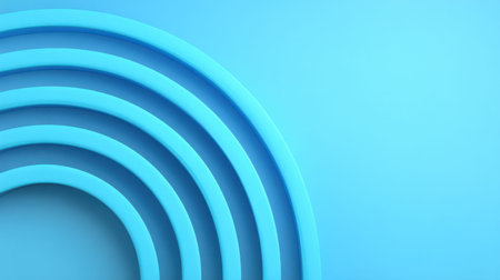 A minimal blue background abstract pastel blue circle modern curve design clean copy space premium ice tone 3d geometric shape soft color gradientの素材