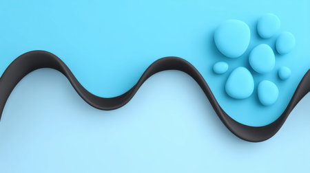 An abstract wave blue background minimal fluid shapes modern design conceptの素材