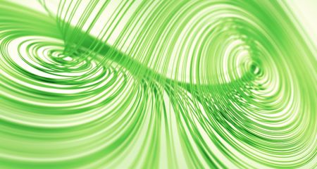 3d rendering of a Lorenz Attractor fractal in green with white backgroundの写真素材