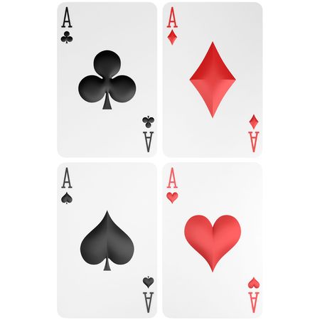 3d rendering of four aces