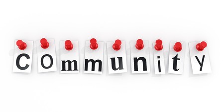 Letters pinned to a white wallの写真素材