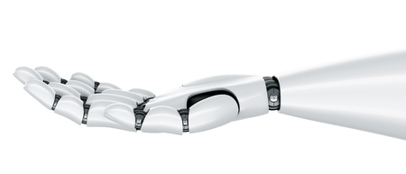 3d rendering of a robot hand with the paml up, so whatever you want can be placed in it.の写真素材