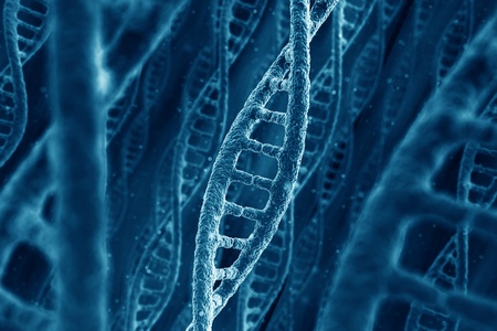 3d rendering of DNA stringsの写真素材
