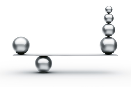 3d rendering of balls balancing