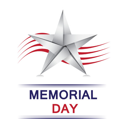 Memorial Day with origami star のイラスト素材