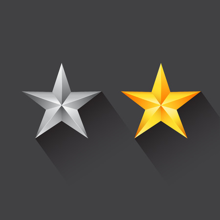 Star icon with silver star and gold starのイラスト素材