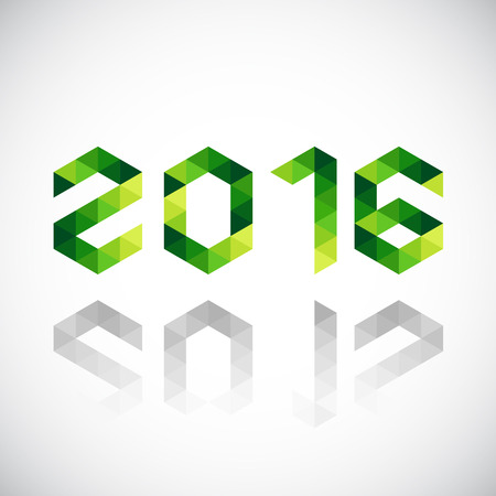 Happy New Year 2016 made in polygonal origami style - 2015 change to 2016のイラスト素材