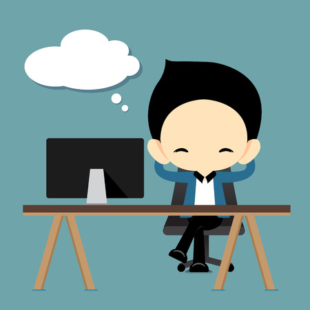 Businessman resting and dreamingVector Illustrationのイラスト素材