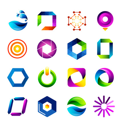 Abstract icons based on the letter Oのイラスト素材