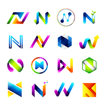 Abstract icons design based on the letter N-Vector Illustrationのイラスト素材