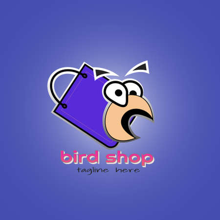 bird shop logo with unique and flat styleのイラスト素材